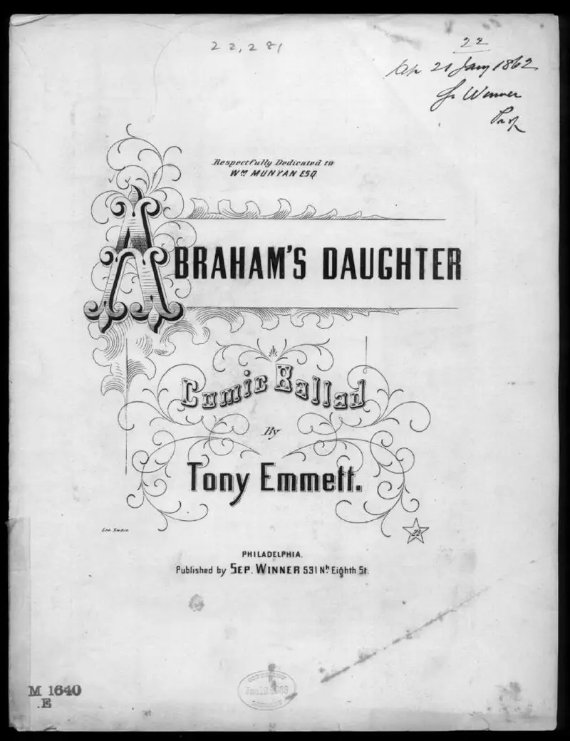 Первая страница нот «Abraham's daughter»