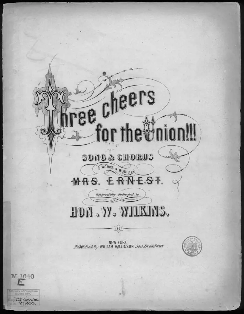Первая страница нот «Three cheers for the Union!»
