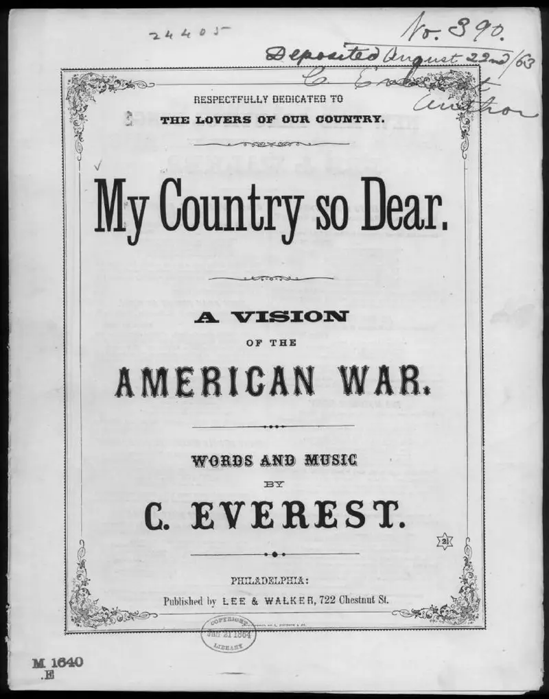 Первая страница нот «My country so dear»