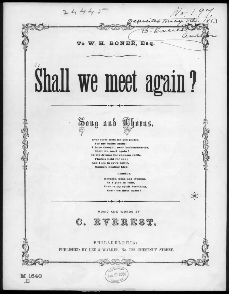 Первая страница нот «Shall we meet again?»