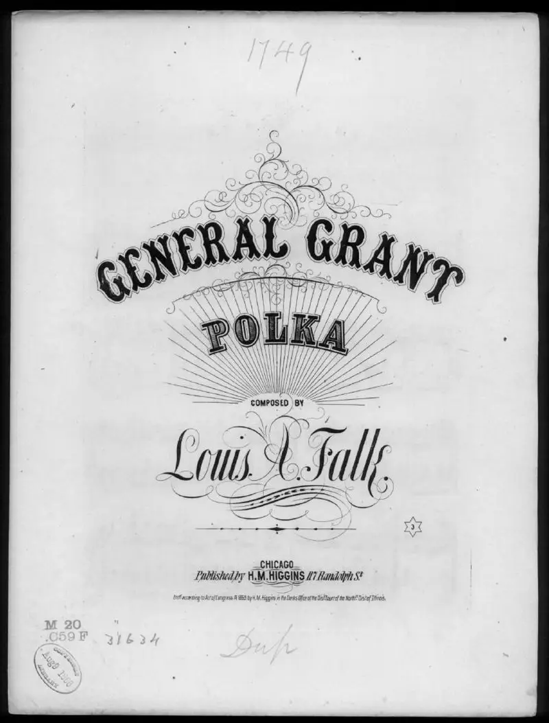 Первая страница нот «General Grant polka»