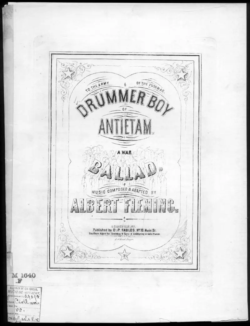 Первая страница нот «The Drummer boy of Antietam»