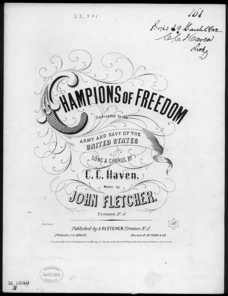Первая страница нот «Champions of freedom»