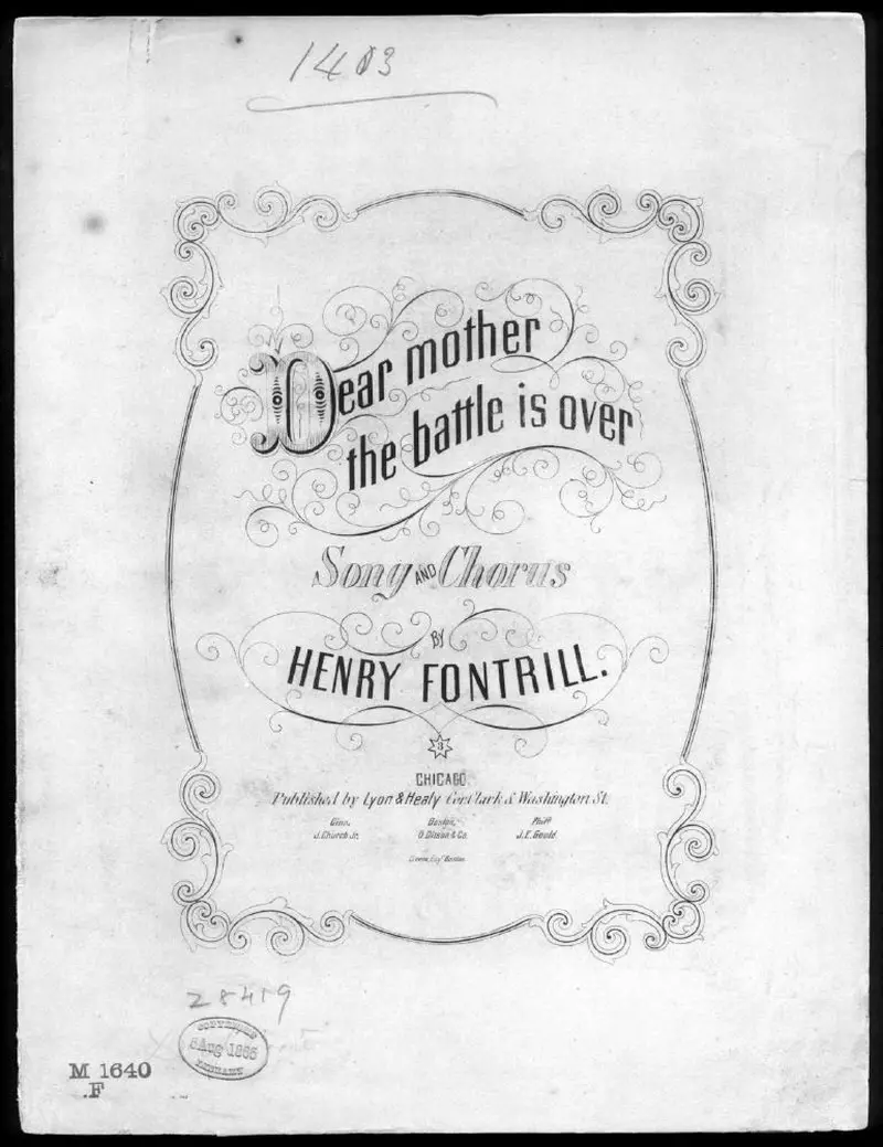 Первая страница нот «Dear mother the battle is over»