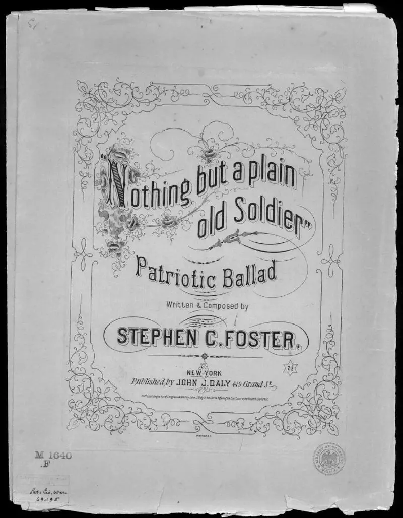 Первая страница нот «Nothing but a plain old soldier»
