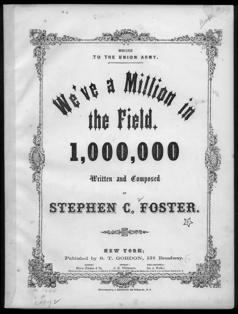 Первая страница нот «We've a million the field»