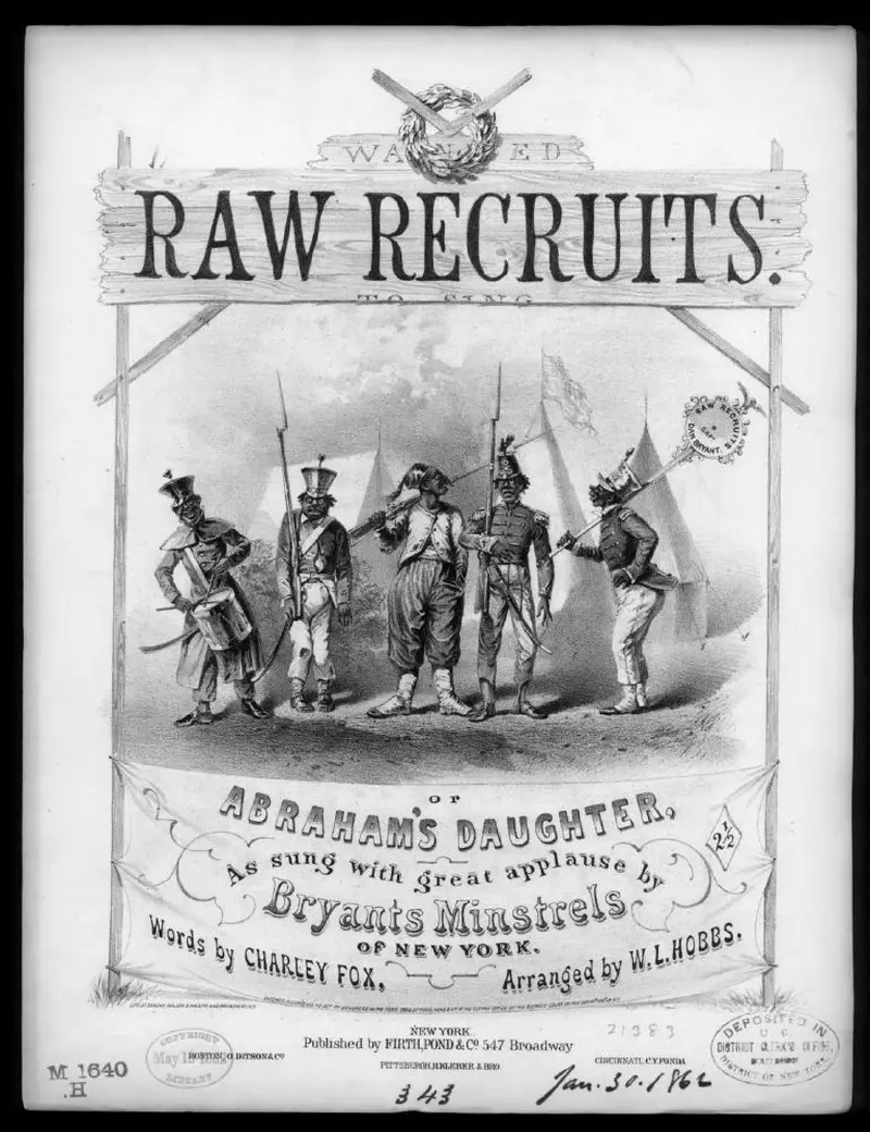 Первая страница нот «The Raw recruits, or Abraham's daughter»