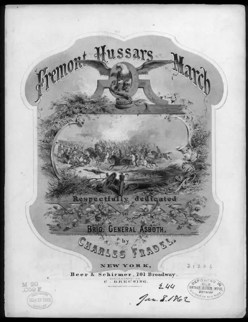 Первая страница нот «Fremont hussars Марш»