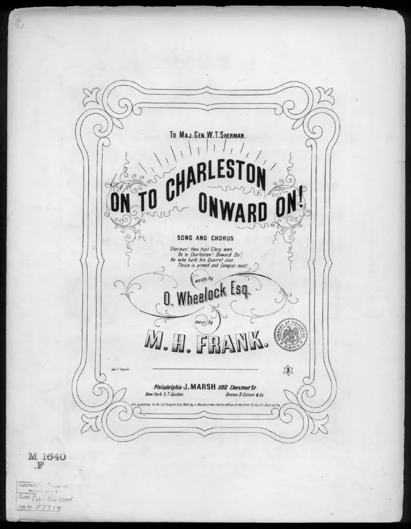 Первая страница нот «On to Charleston»
