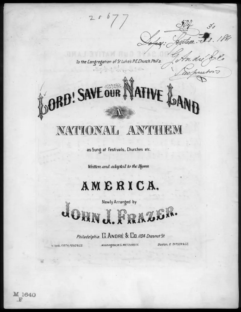 Первая страница нот «Lord, save our native land»