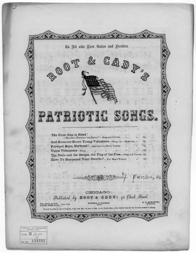 Первая страница нот «The Stars and stripes, the flag of the free»