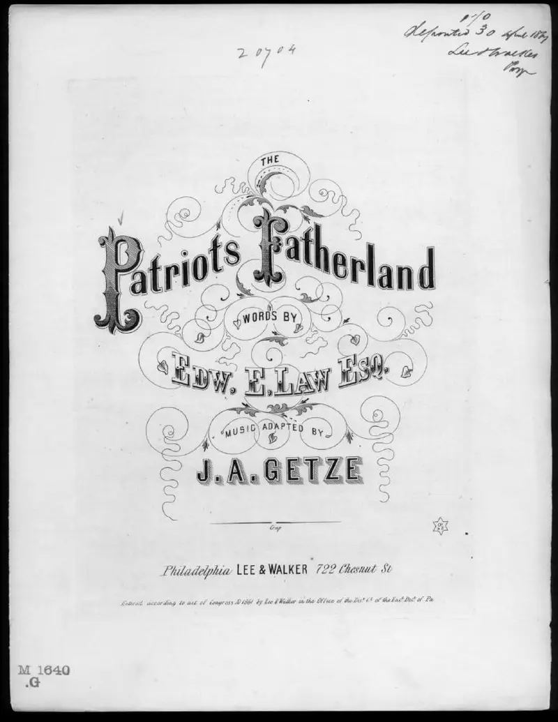 Первая страница нот «The Patriot's father-land»