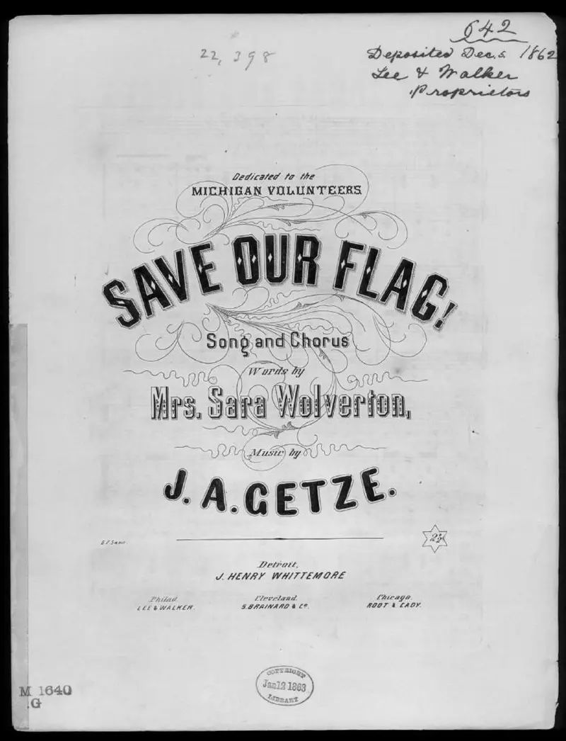 Первая страница нот «Save our flag»