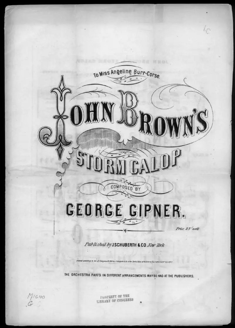 Первая страница нот «John Brown's storm galop»