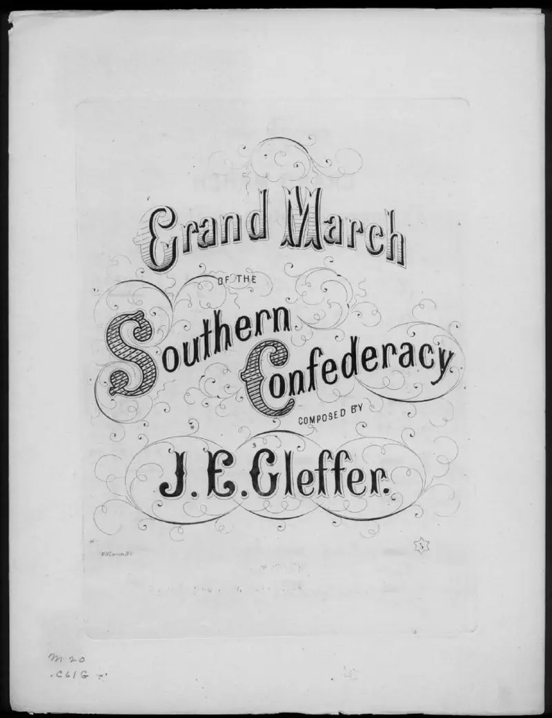 Первая страница нот «Grand Марш of the Southern Confederacy»