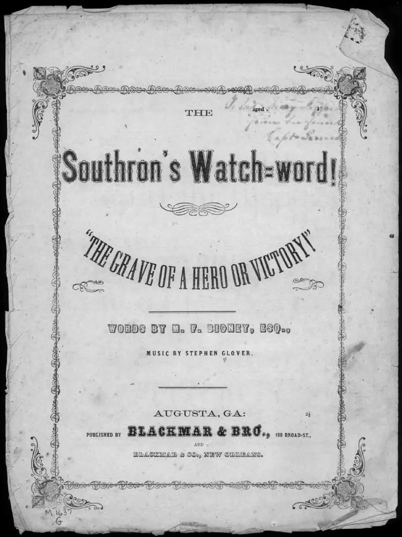 Первая страница нот «The Southron's watchword»