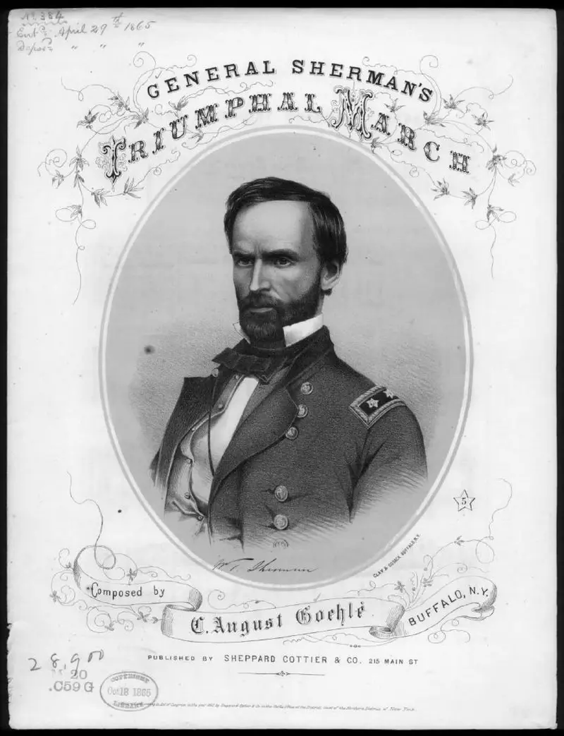 Первая страница нот «General Sherman's triumphal Марш»