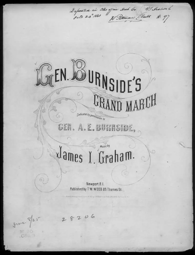 Первая страница нот «Gen. Burnside's grand Марш»