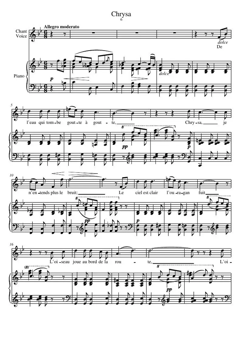 Первая страница нот «Chrysa»