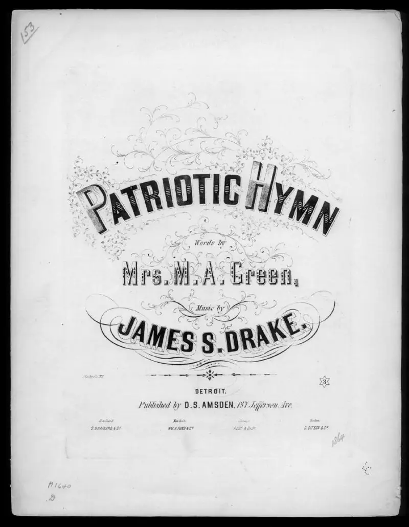 Первая страница нот «Patriotic hymn»