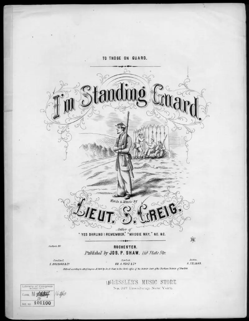 Первая страница нот «I'm standing guard»