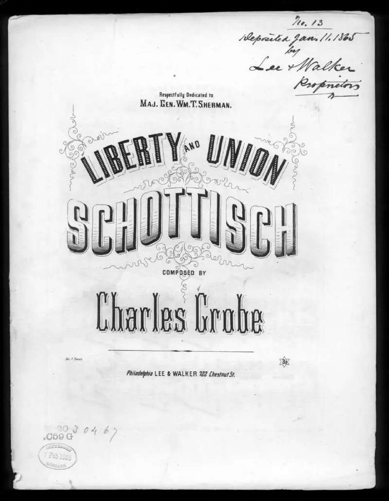 Первая страница нот «Liberty and union schottisch»