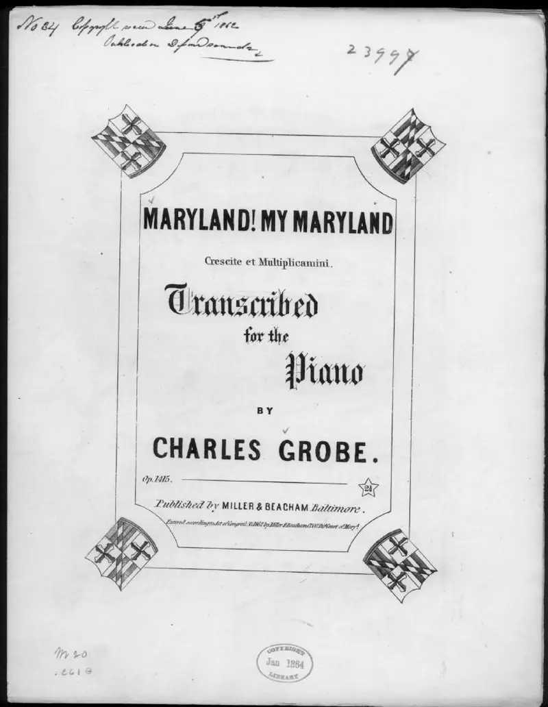 Первая страница нот «Maryland, my Maryland!»