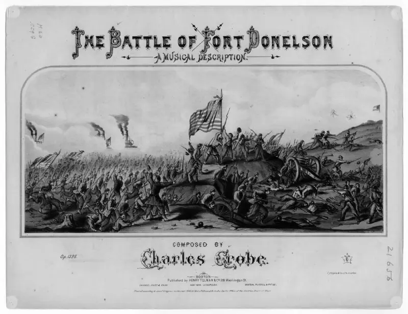 Первая страница нот «The Battle of Fort Donellson, a musical description»