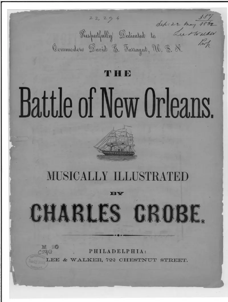 Первая страница нот «The Battle of New Orleans»