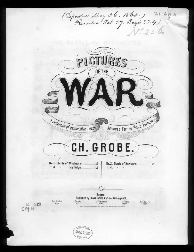Первая страница нот «The Battle of Winchester»