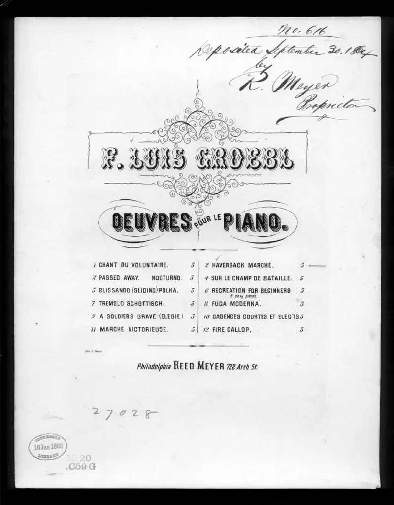 Первая страница нот «Haversack Марш»