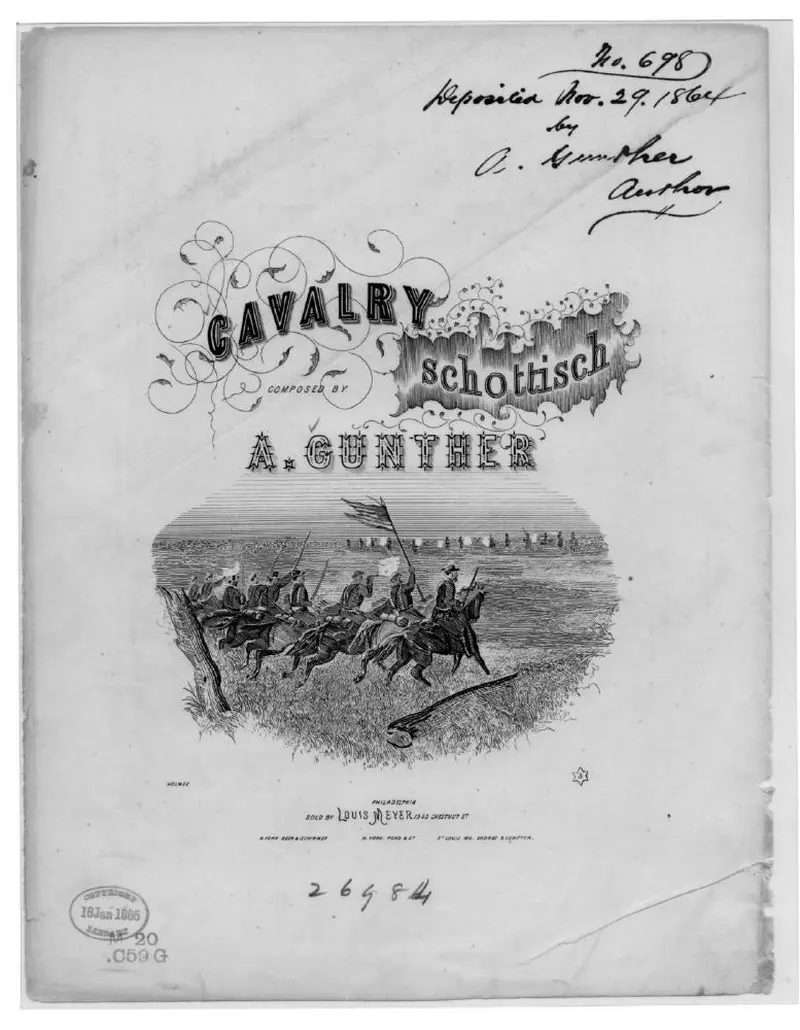 Первая страница нот «Cavalry schottisch»