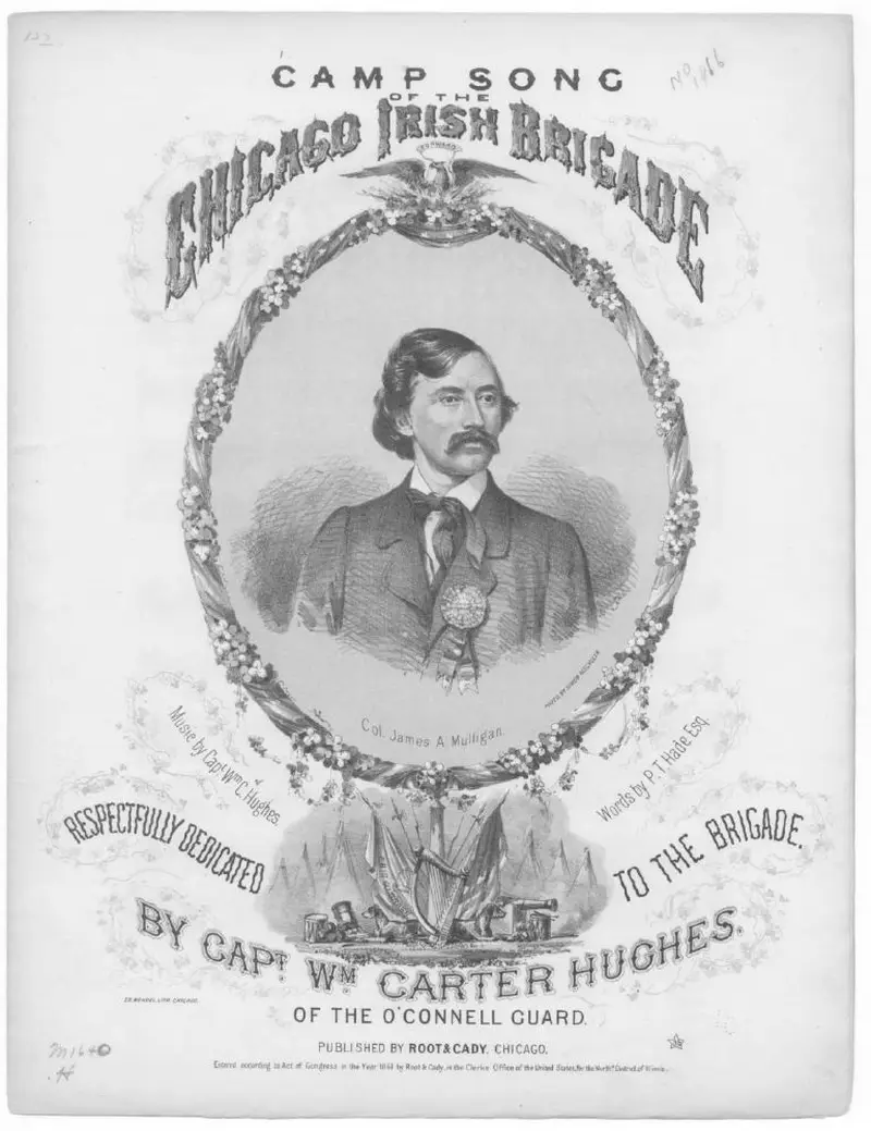 Первая страница нот «Camp Песня of the Irish Brigade»