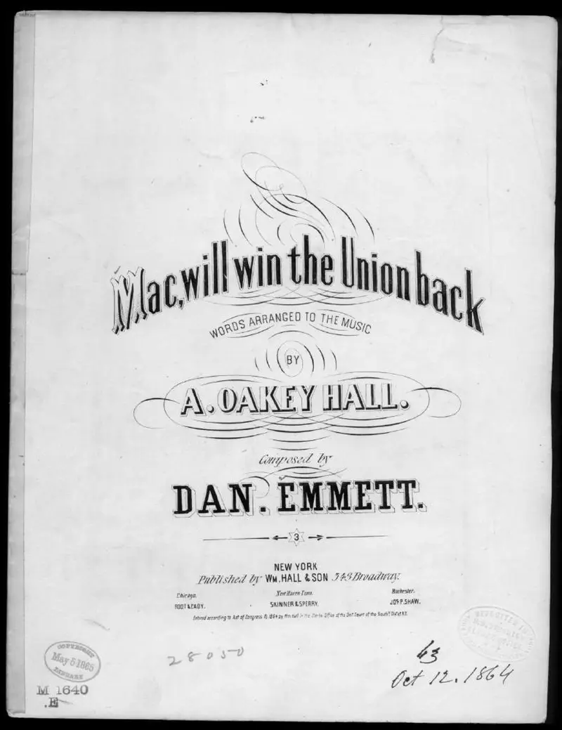 Первая страница нот «Mac, will win the Union back»