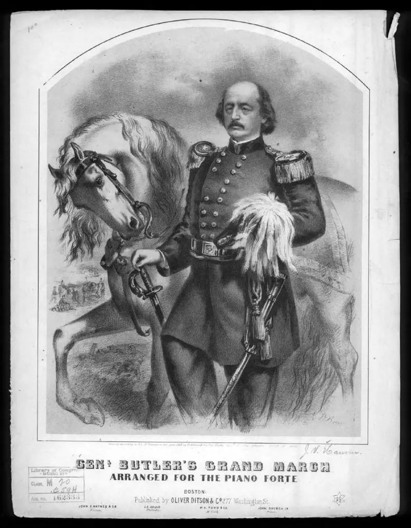 Первая страница нот «Genl. Butler's grand Марш»