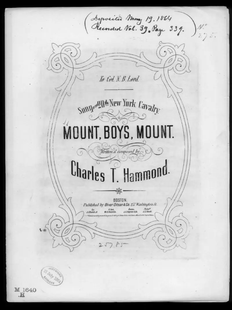 Первая страница нот «Mount boys mount»
