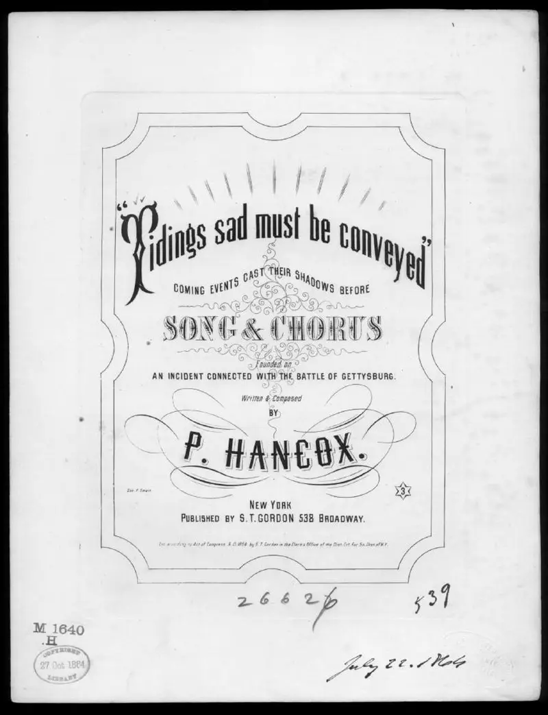 Первая страница нот «Tidings sad must be conveyed»