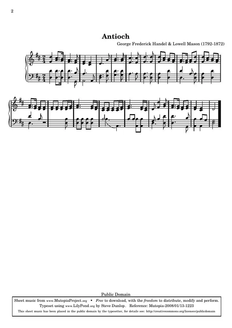 Первая страница нот «Antioch (hymntune)»