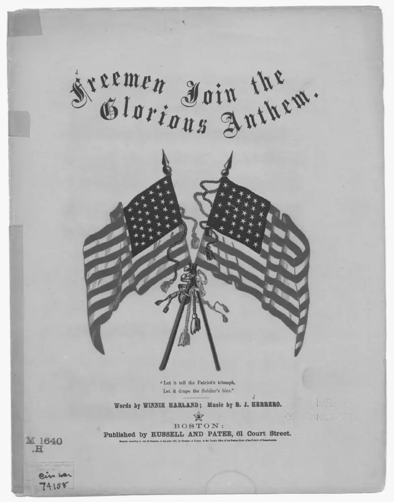Первая страница нот «Freemen join the glorious anthem»