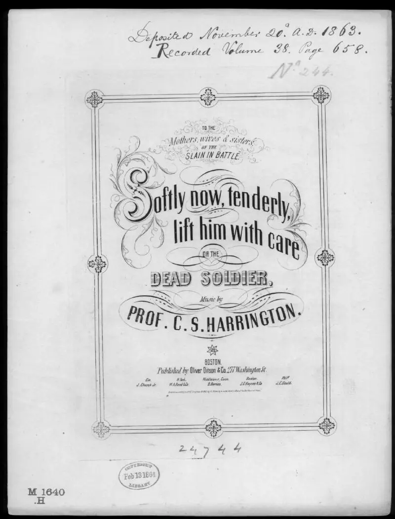 Первая страница нот «Softly now! tenderly!»