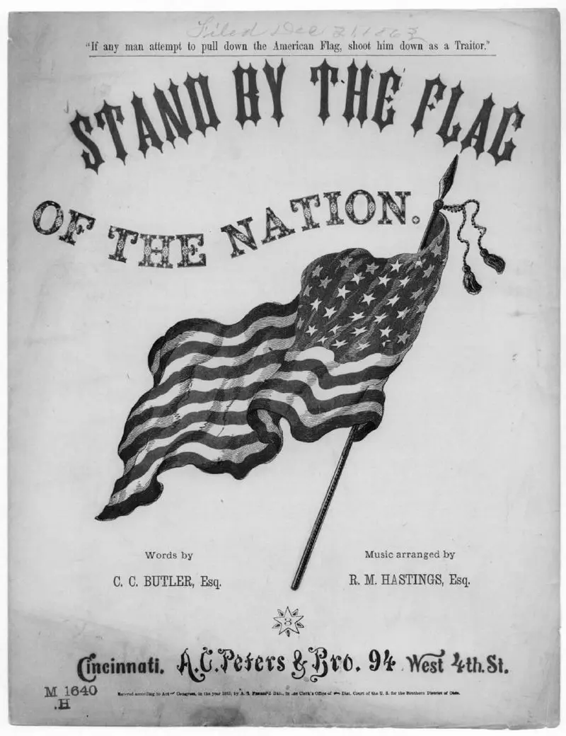 Первая страница нот «Stand by the flag of the nation»