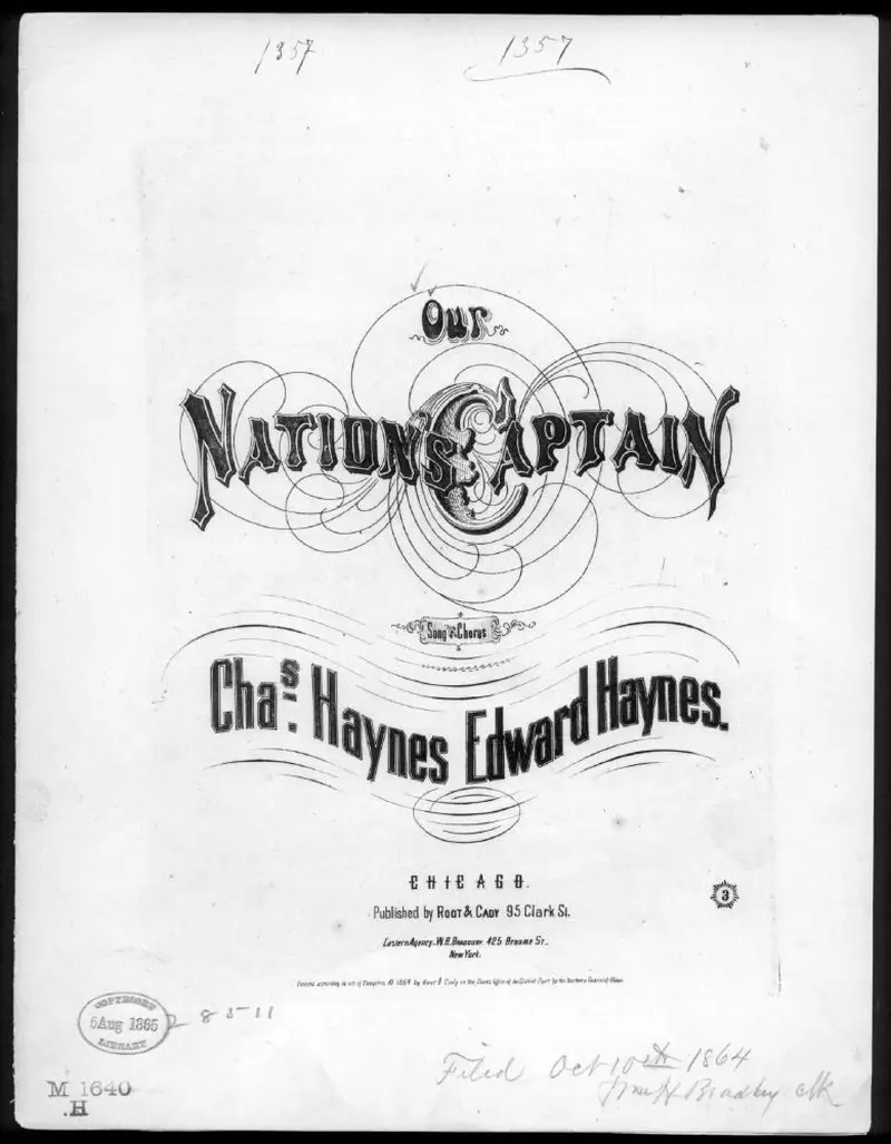 Первая страница нот «Our nation's captain»