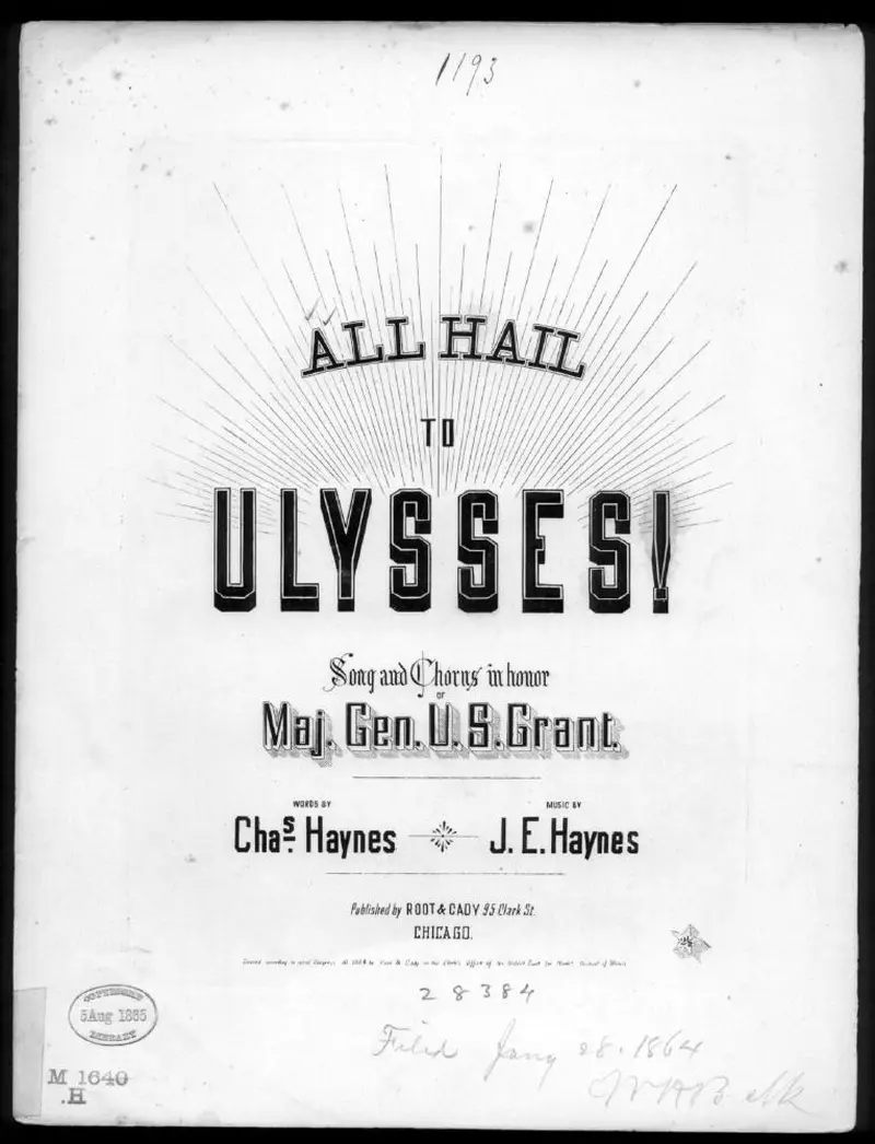 Первая страница нот «All hail to Ulysses!»