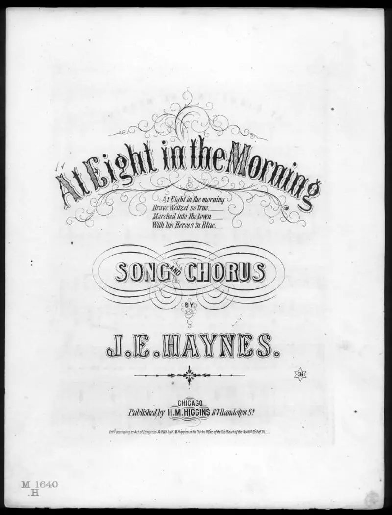 Первая страница нот «At eight the morning»