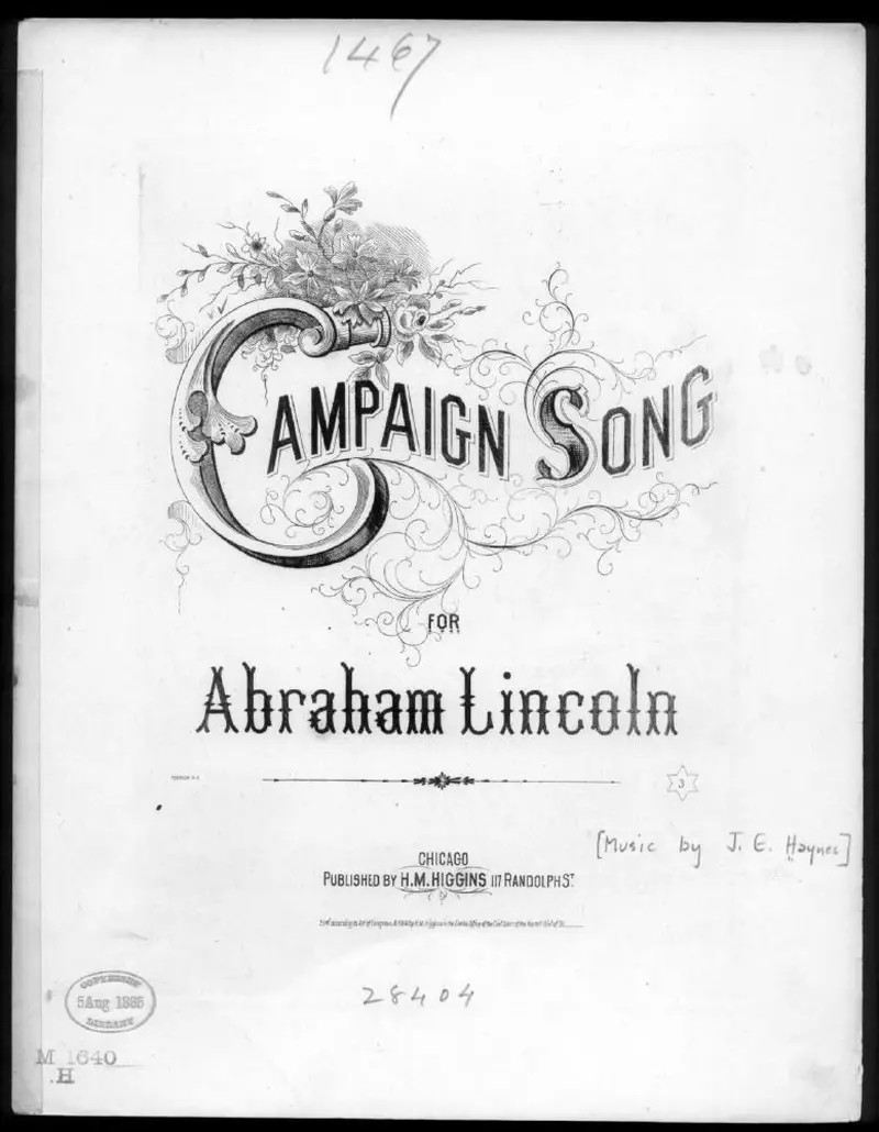 Первая страница нот «Campaign Песня for Abraham Lincoln»