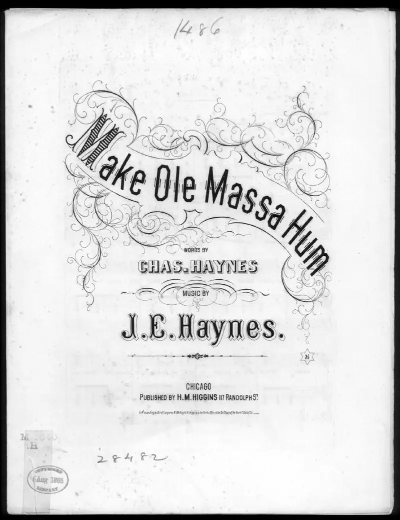 Первая страница нот «Make ole massa hum!»