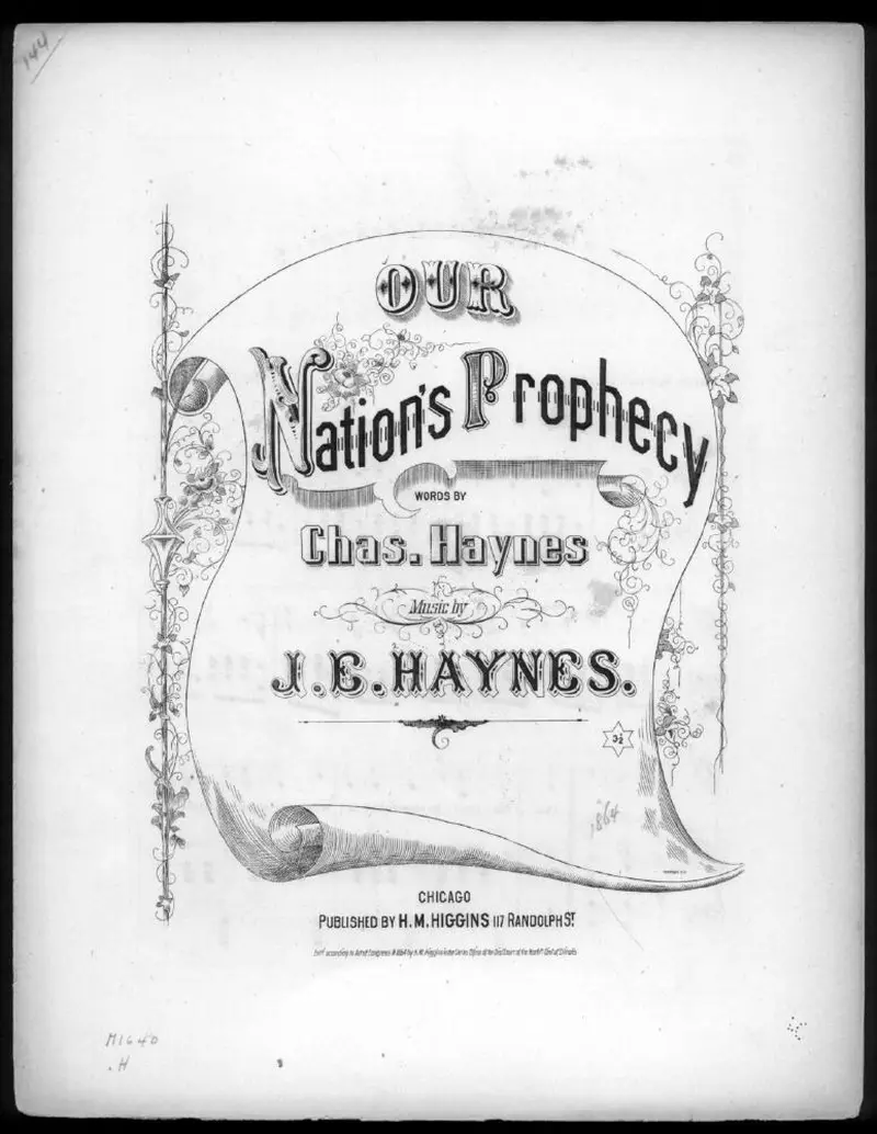 Первая страница нот «Our nation's prophecy»