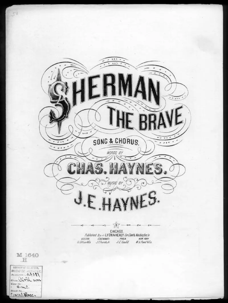 Первая страница нот «Sherman the brave»