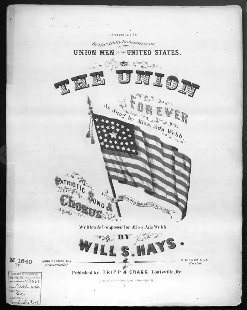 Первая страница нот «The Union forever, for me!»