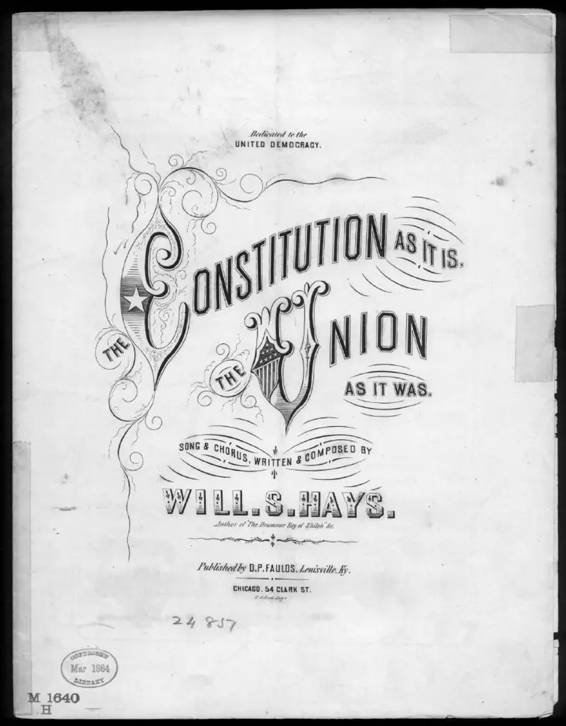 Первая страница нот «The Constitution as it is, the Union as it was»